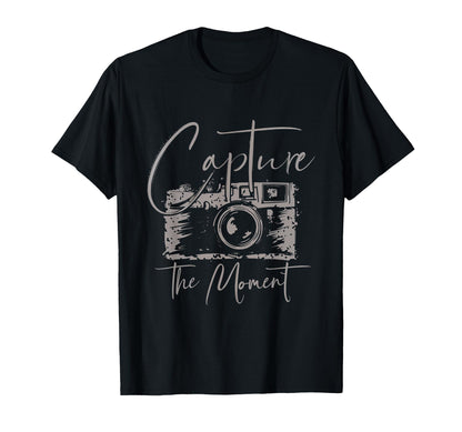 Capture Moment Photography Camera Art T-Shirt - Trendy Graphic for Adults - T-Shirt, Sweatshirt, Hoodie