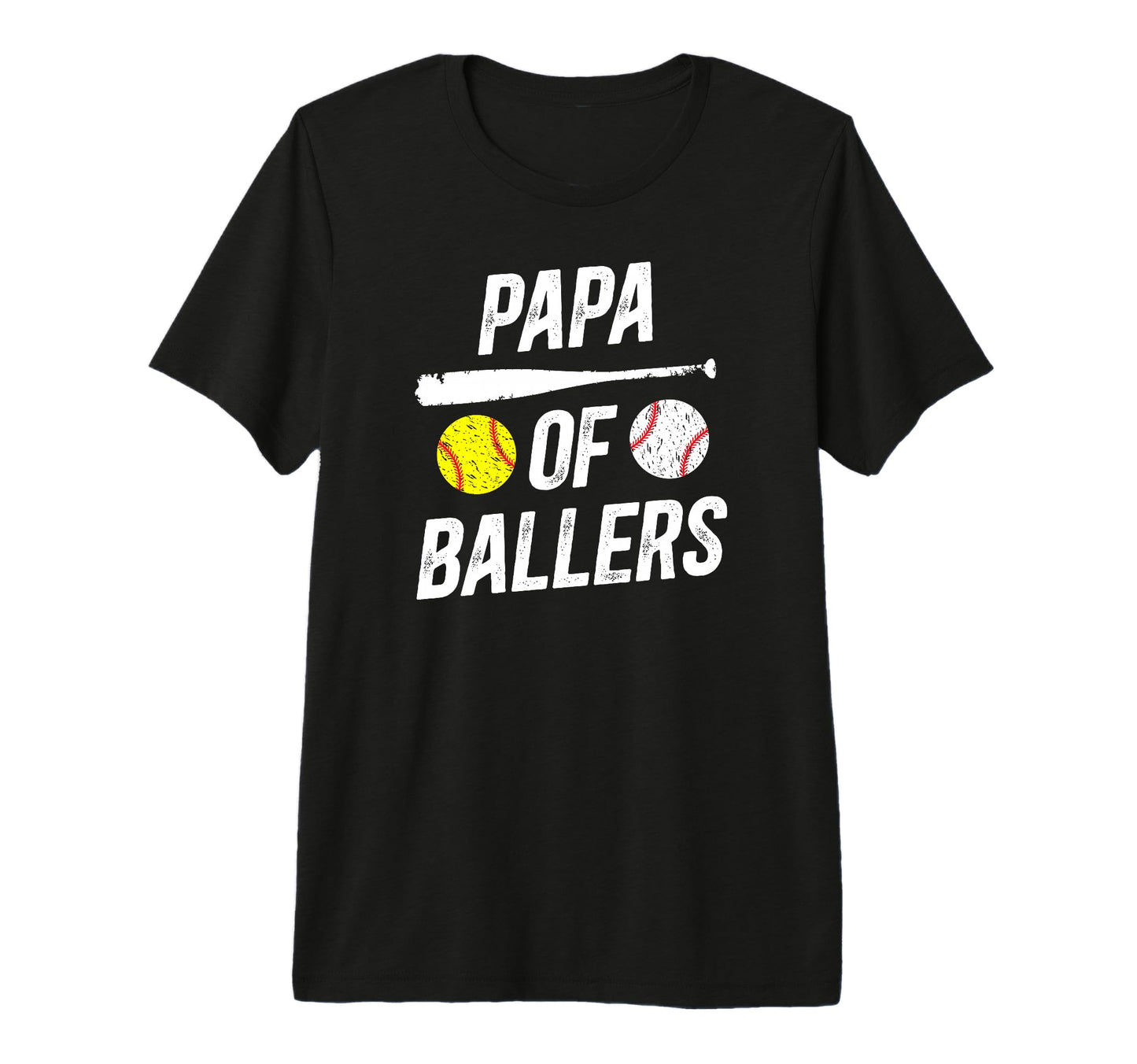 Mens Papa Ballers Softball Baseball T-Shirt - Aesthetic Graphic for Adults - T-Shirt, Sweatshirt, Hoodie