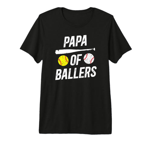 Mens Papa Ballers Softball Baseball T-Shirt - Aesthetic Graphic for Adults - T-Shirt, Sweatshirt, Hoodie
