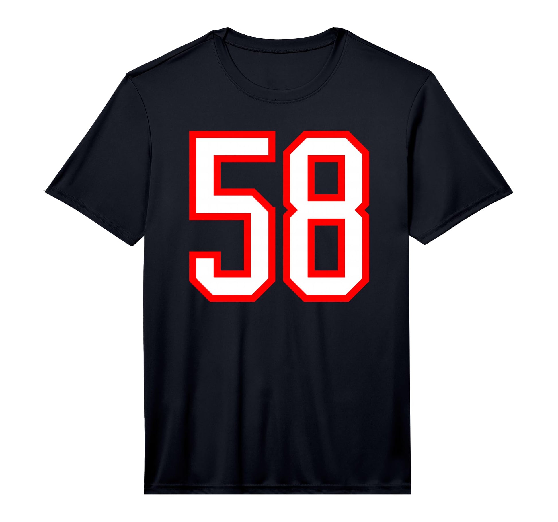 White Red Sports Team Number 58 T-Shirt - Minimalist Print Men Women - T-Shirt, Sweatshirt, Hoodie