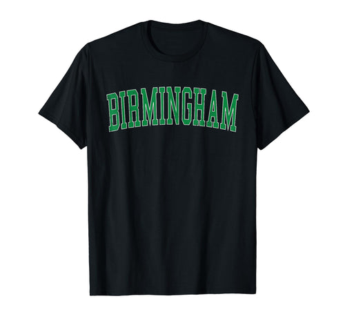 Birmingham Mi Distressed Green Varsity T-Shirt - Graphic Print for Adults - T-Shirt, Sweatshirt, Hoodie