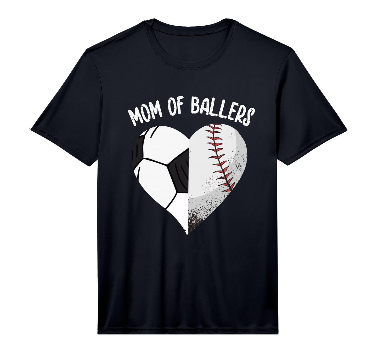 Mom Ballers Soccer Baseball Mama Heart T-Shirt - Trendy Graphic Men Women - T-Shirt, Sweatshirt, Hoodie