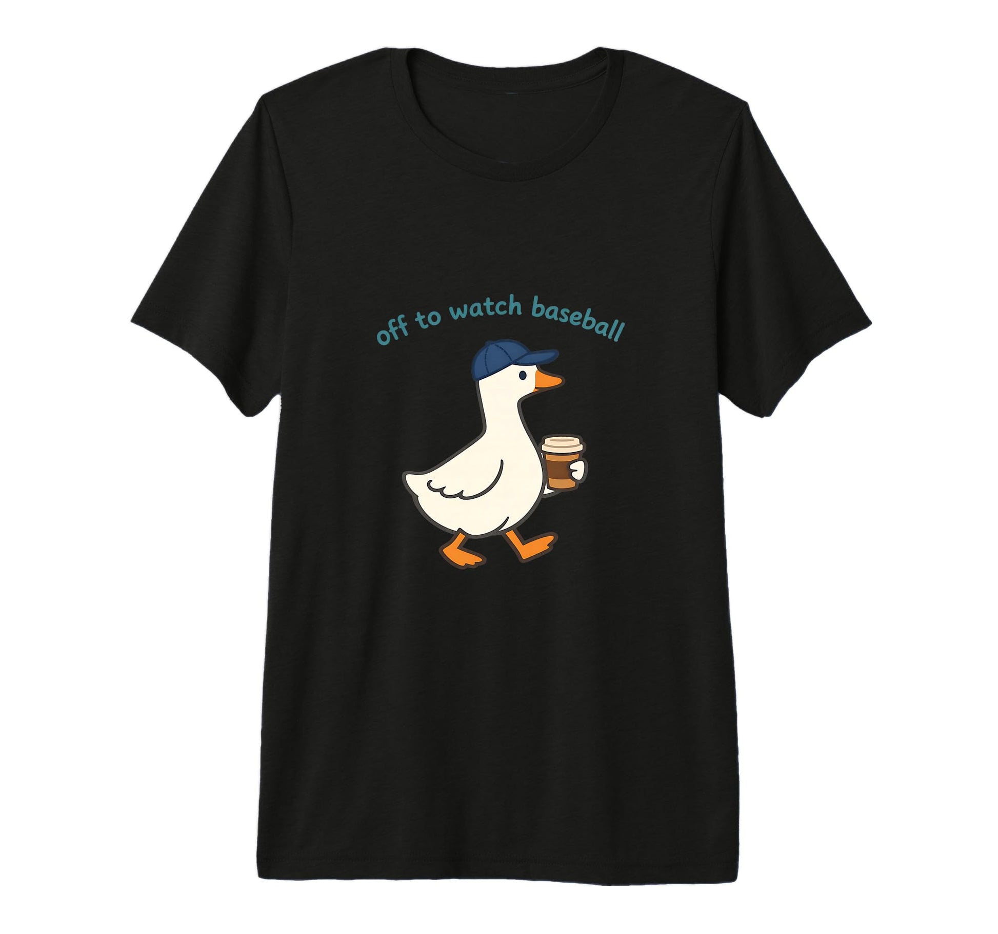 Off To Watch Baseball Goose Coffee T-Shirt - Minimalist Print for Adults - T-Shirt, Sweatshirt, Hoodie