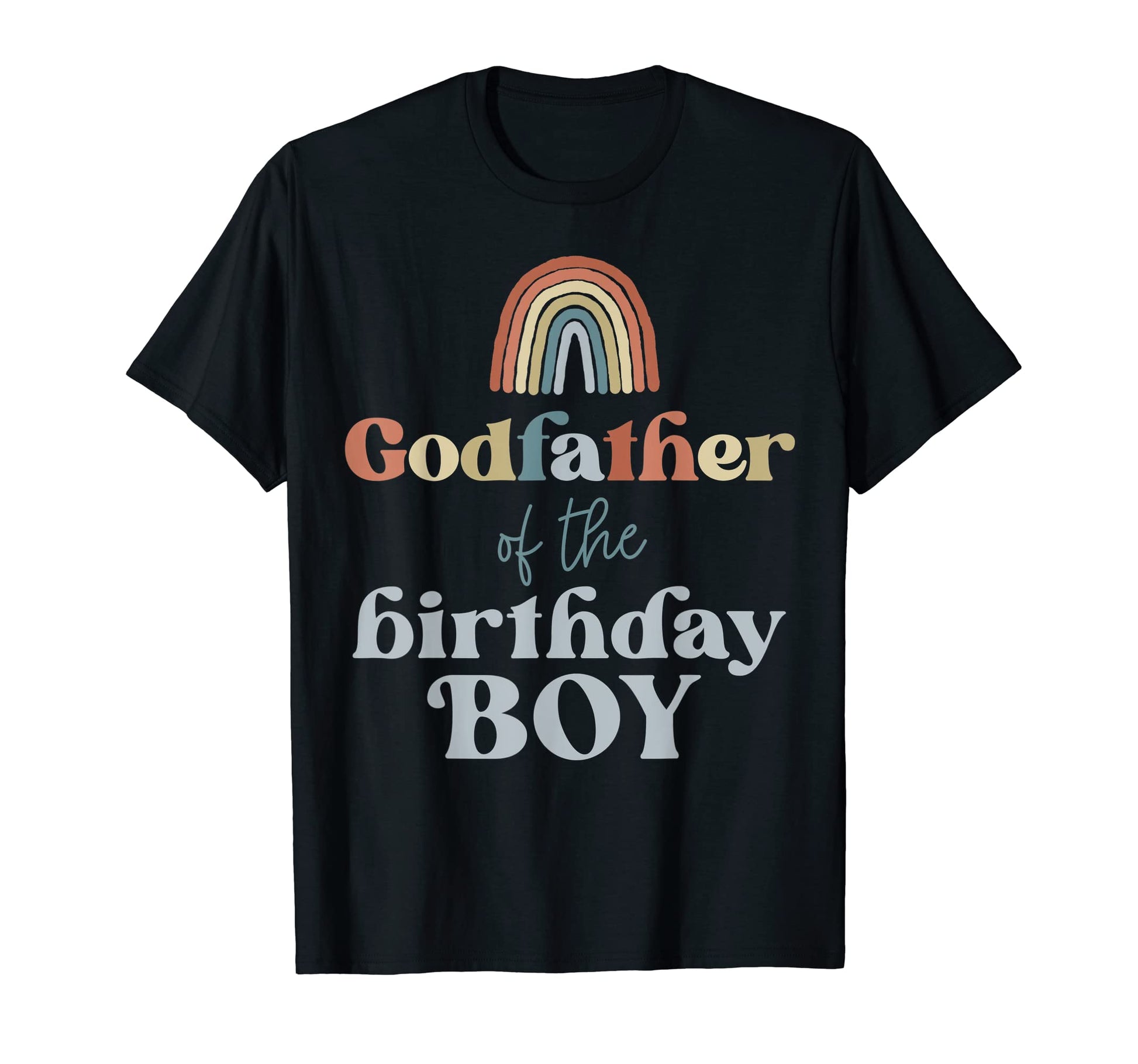 Mens Godfather Birthday Boho Rainbow T-Shirt - Trendy Graphic for Adults - T-Shirt, Sweatshirt, Hoodie