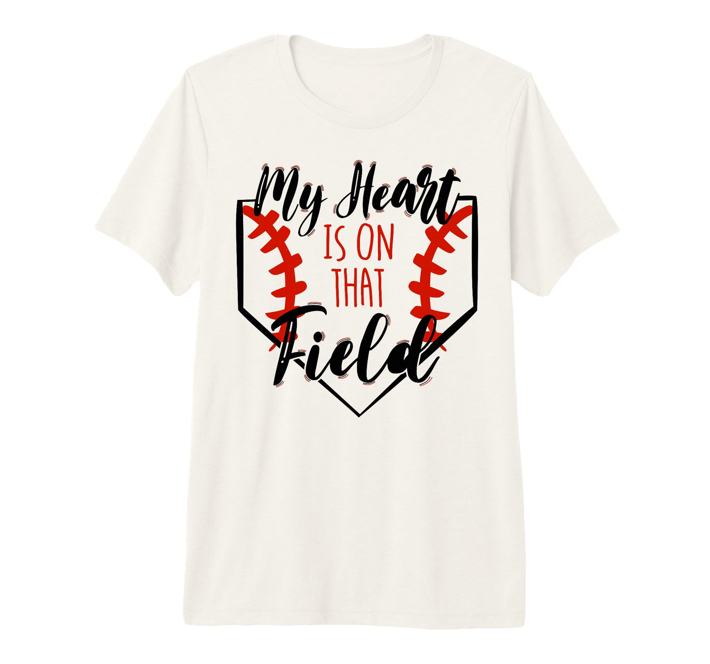 My Heart Is Field Baseball Mom Sport Mama T-Shirt - Graphic Print Unisex - T-Shirt, Sweatshirt, Hoodie