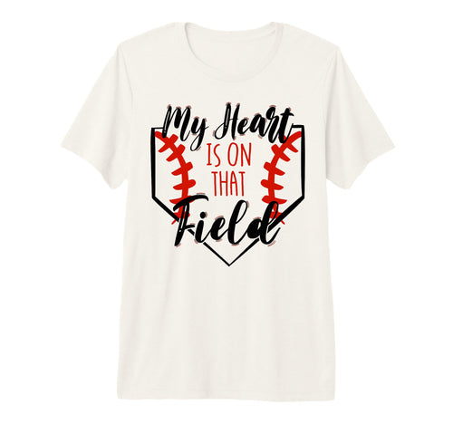My Heart Is Field Baseball Mom Sport Mama T-Shirt - Graphic Print Unisex - T-Shirt, Sweatshirt, Hoodie