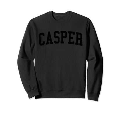 Casper Wy Distressed Black Varsity Sweatshirt - Unique Graphic Unisex - T-Shirt, Sweatshirt, Hoodie