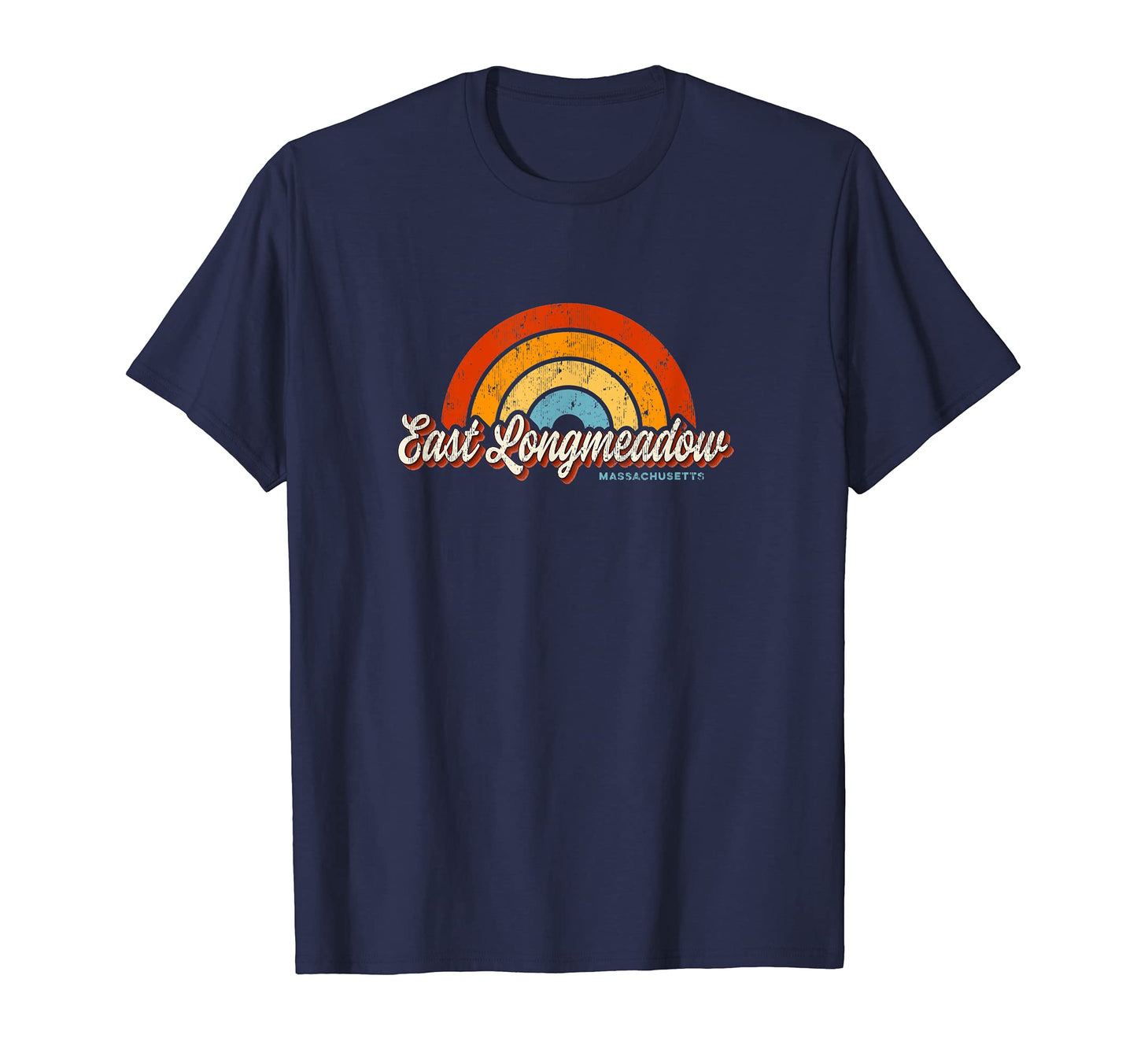 East Longmeadow Massachusetts Ma Rainbow T-Shirt - Custom Art Print Unisex - T-Shirt, Sweatshirt, Hoodie