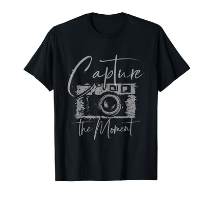 Capture Moment Photography Camera Snap T-Shirt - Minimalist Print Unisex - T-Shirt, Sweatshirt, Hoodie