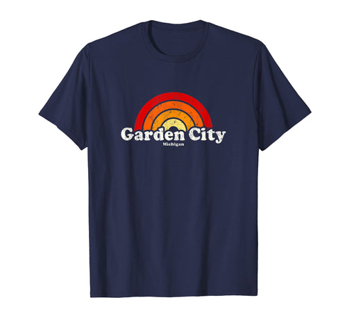 Garden City Michigan Mi 70S Rainbow T-Shirt - Aesthetic Graphic Men Women - T-Shirt, Sweatshirt, Hoodie