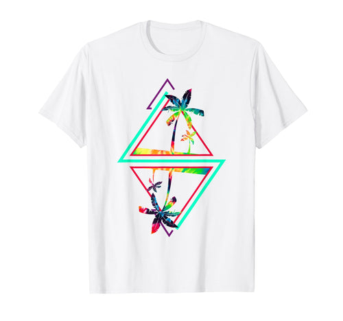 80S Palm Trees Reflection 90S Art Aesthetic T-Shirt - Graphic Print Unisex - T-Shirt, Sweatshirt, Hoodie