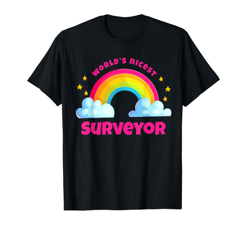 Worlds Nicest Surveyor Stuff Rainbow T-Shirt - Unique Graphic Men Women - T-Shirt, Sweatshirt, Hoodie