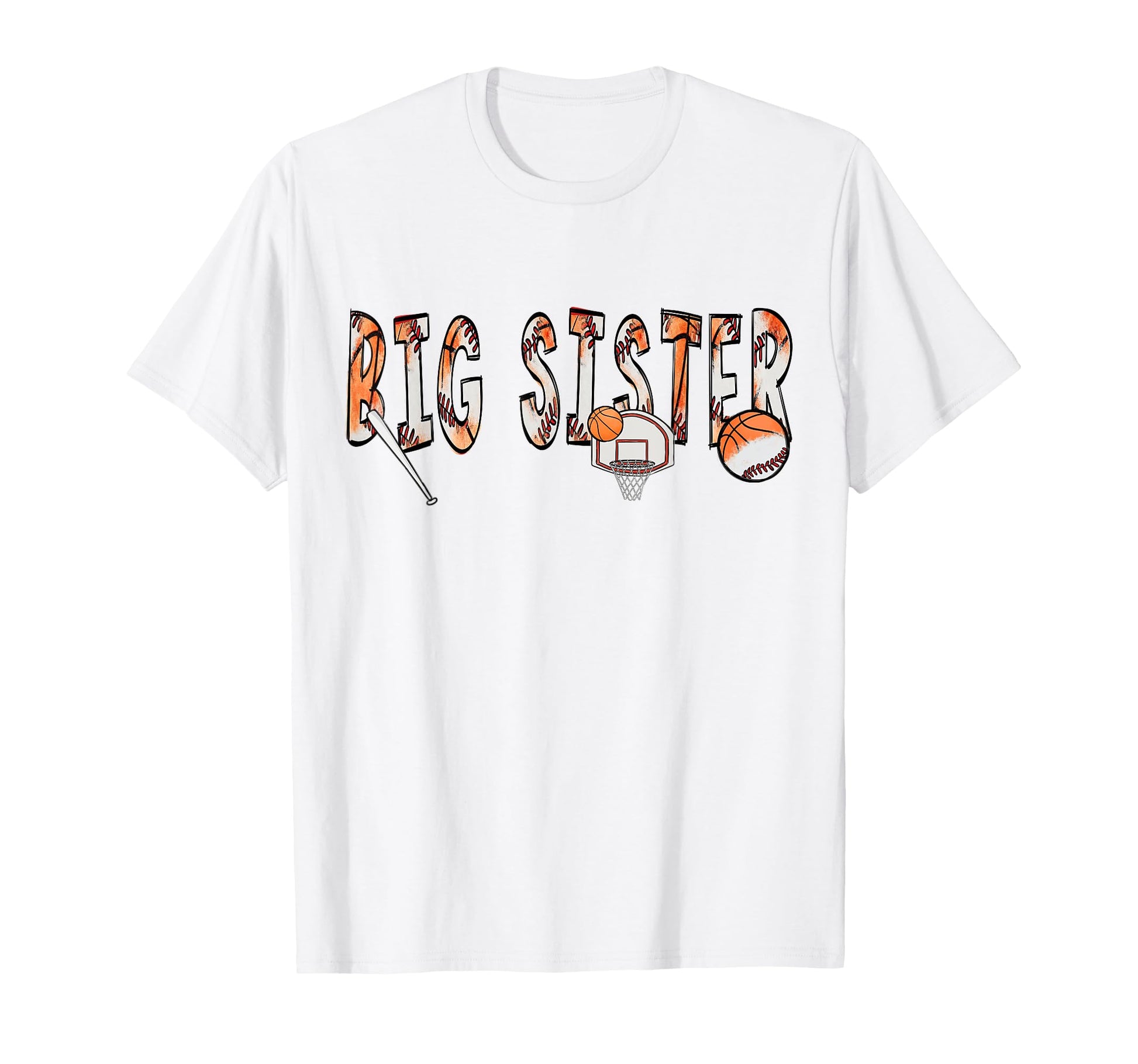 Big Sister Both Half Basketball T-Shirt - Custom Art Print Men Women - T-Shirt, Sweatshirt, Hoodie