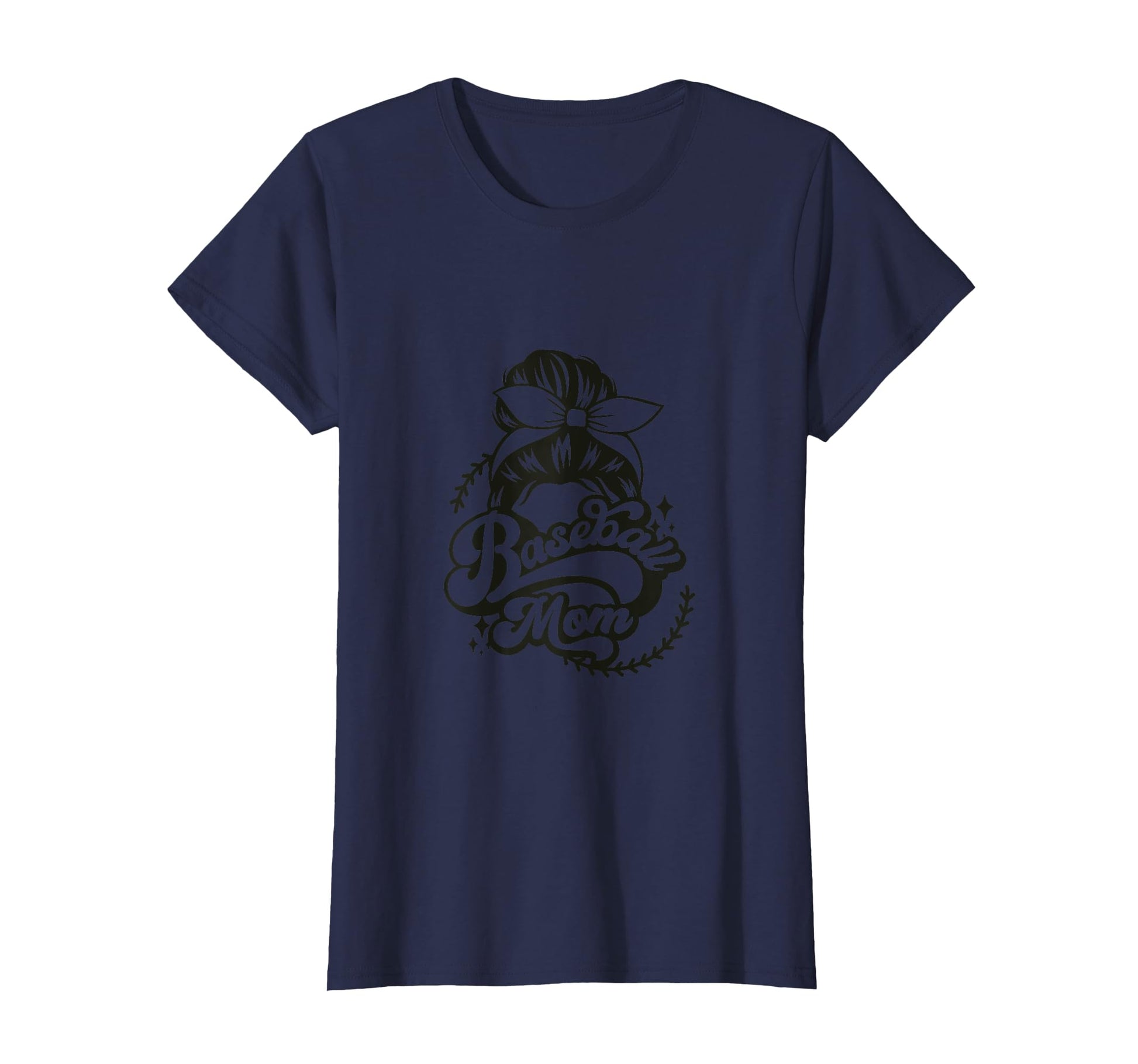 Baseball Mom Bun Headband Sports Proud T-Shirt - Novelty Apparel Men Women - T-Shirt, Sweatshirt, Hoodie