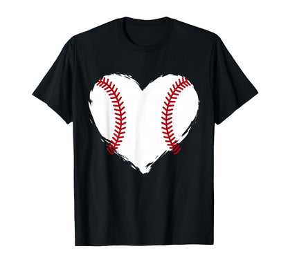 Baseball Heart Player Fan Mom T-Shirt - Fun Novelty Design Men Women - T-Shirt, Sweatshirt, Hoodie