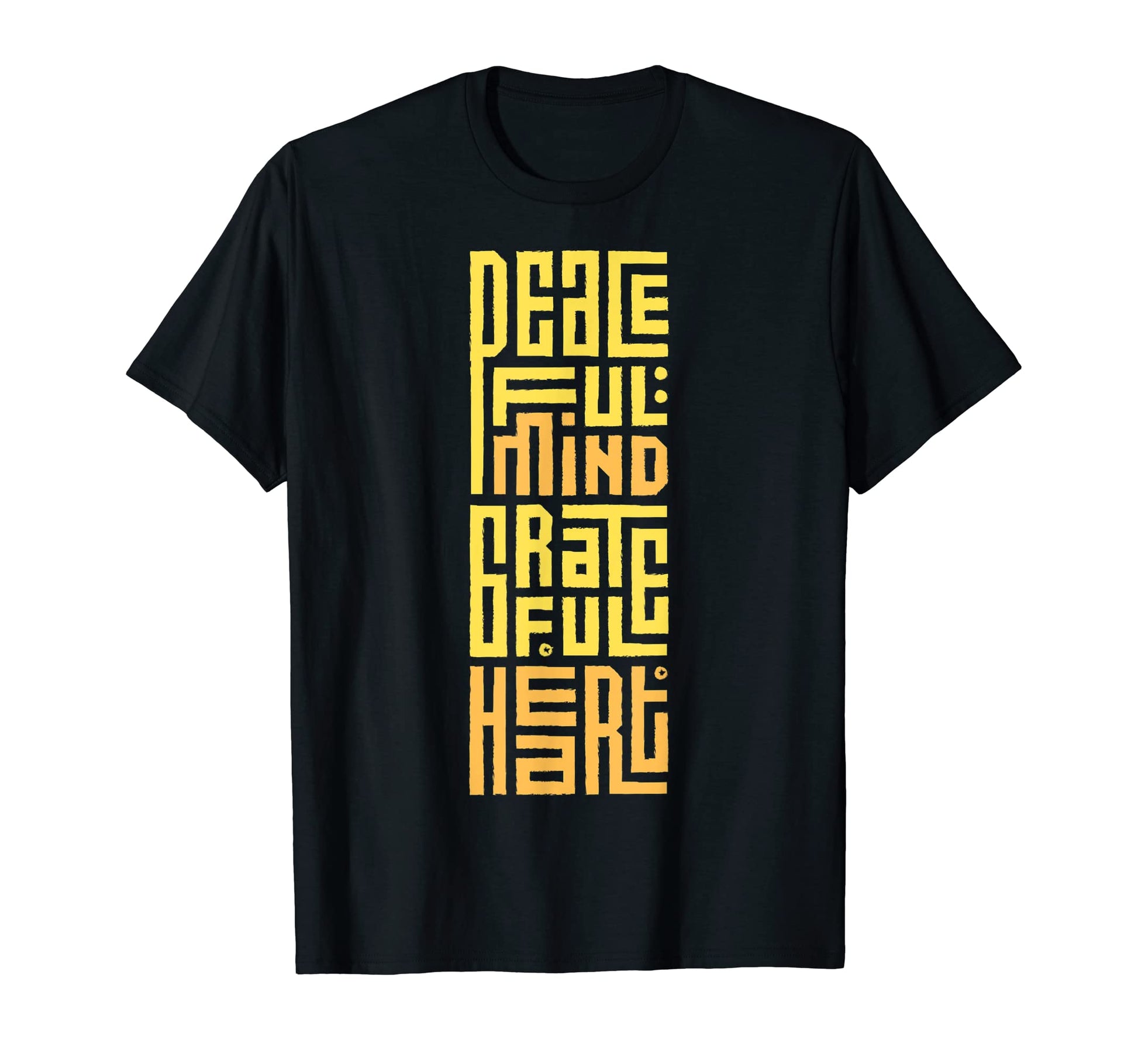 Peaceful Mind Grateful Heart Peace Sign T-Shirt - Custom Art Print Unisex - T-Shirt, Sweatshirt, Hoodie