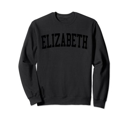 Elizabeth Nj Distressed Black Sweatshirt - Minimalist Print Men Women - T-Shirt, Sweatshirt, Hoodie