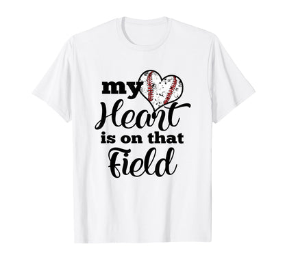 Baseball Parent Mom Dad My Heart Is T-Shirt - Streetwear Style for Adults - T-Shirt, Sweatshirt, Hoodie