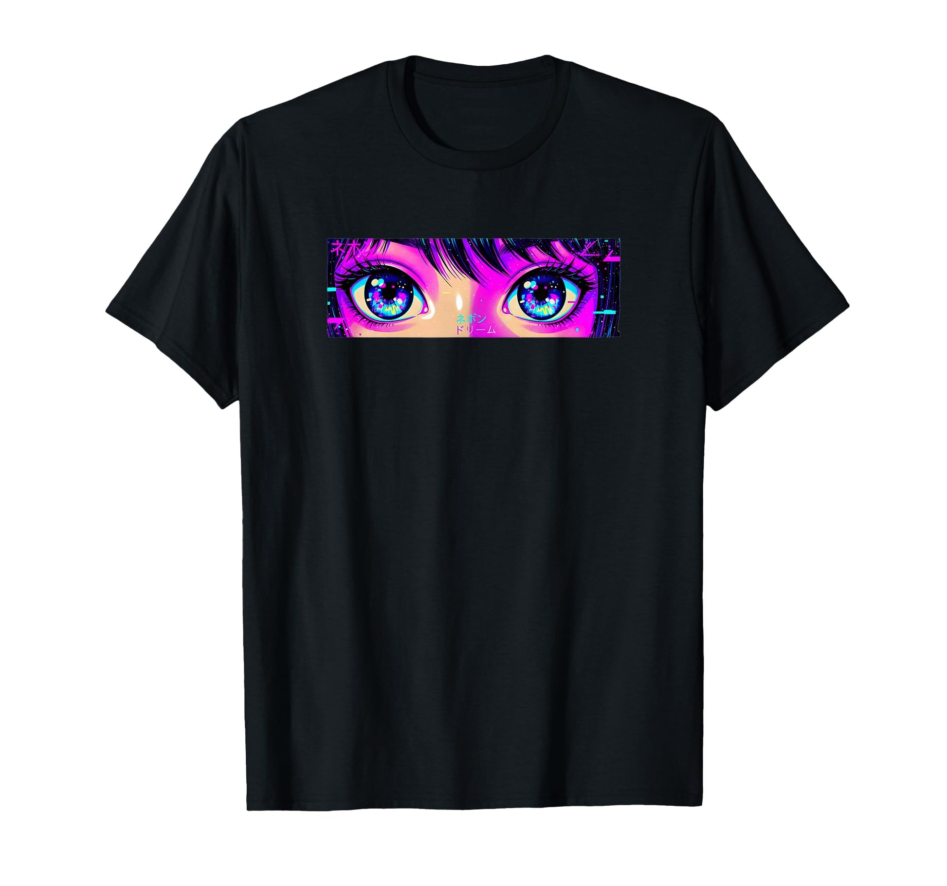 Dreamy Starry Eyes Anime Vaporwave T-Shirt - Novelty Apparel Unisex - T-Shirt, Sweatshirt, Hoodie