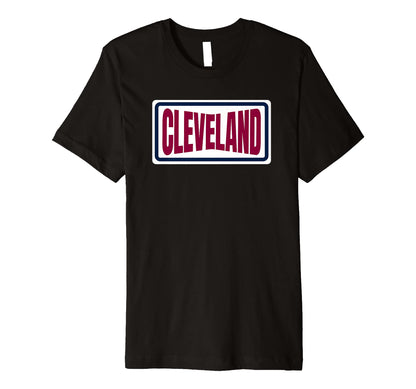 Cleveland Maroon Red Dark Blue T-Shirt - Minimalist Print Men Women - T-Shirt, Sweatshirt, Hoodie