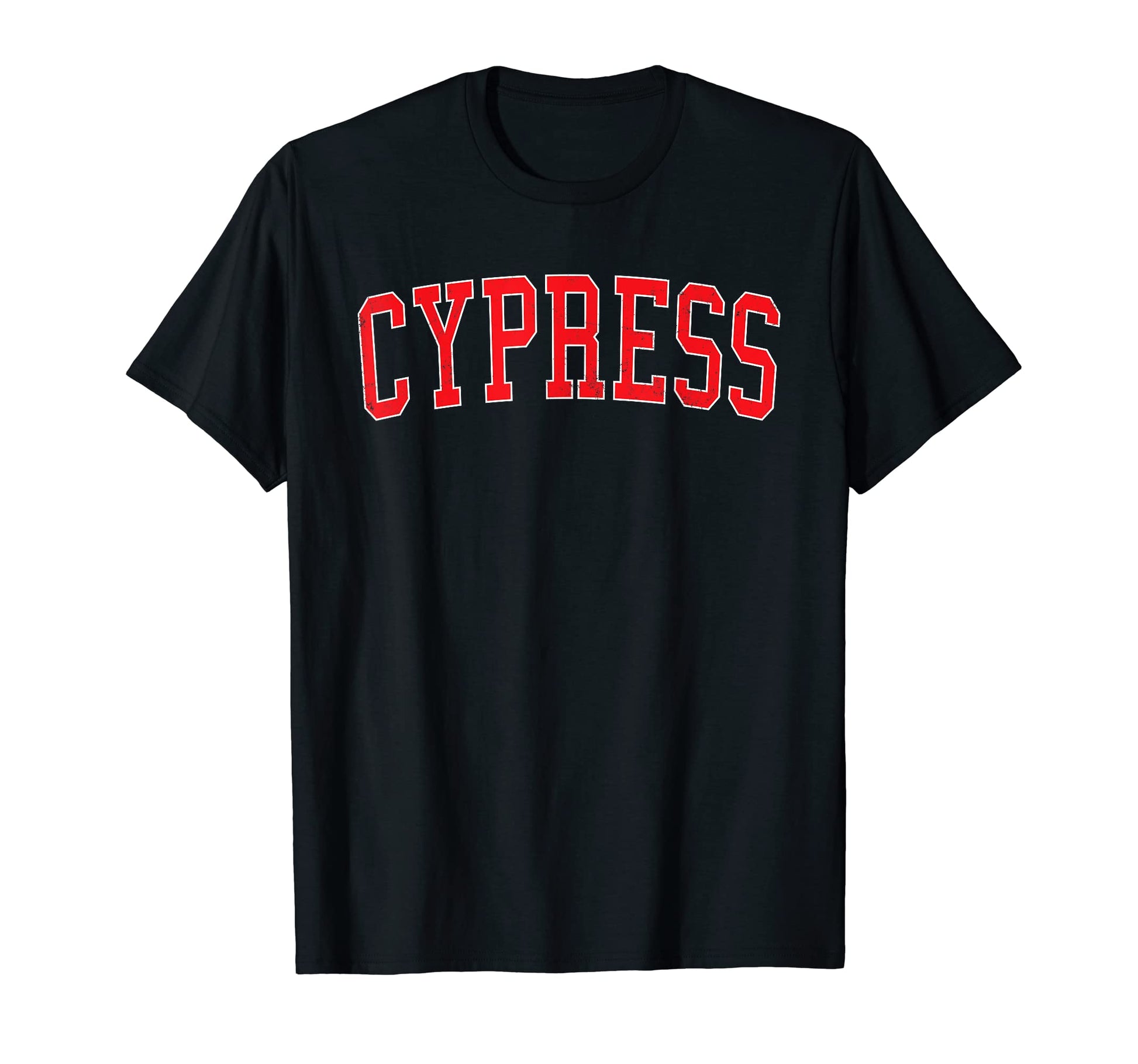 Cypress Ca Varsity Red Text T-Shirt - Casual Everyday Wear Men Women - T-Shirt, Sweatshirt, Hoodie