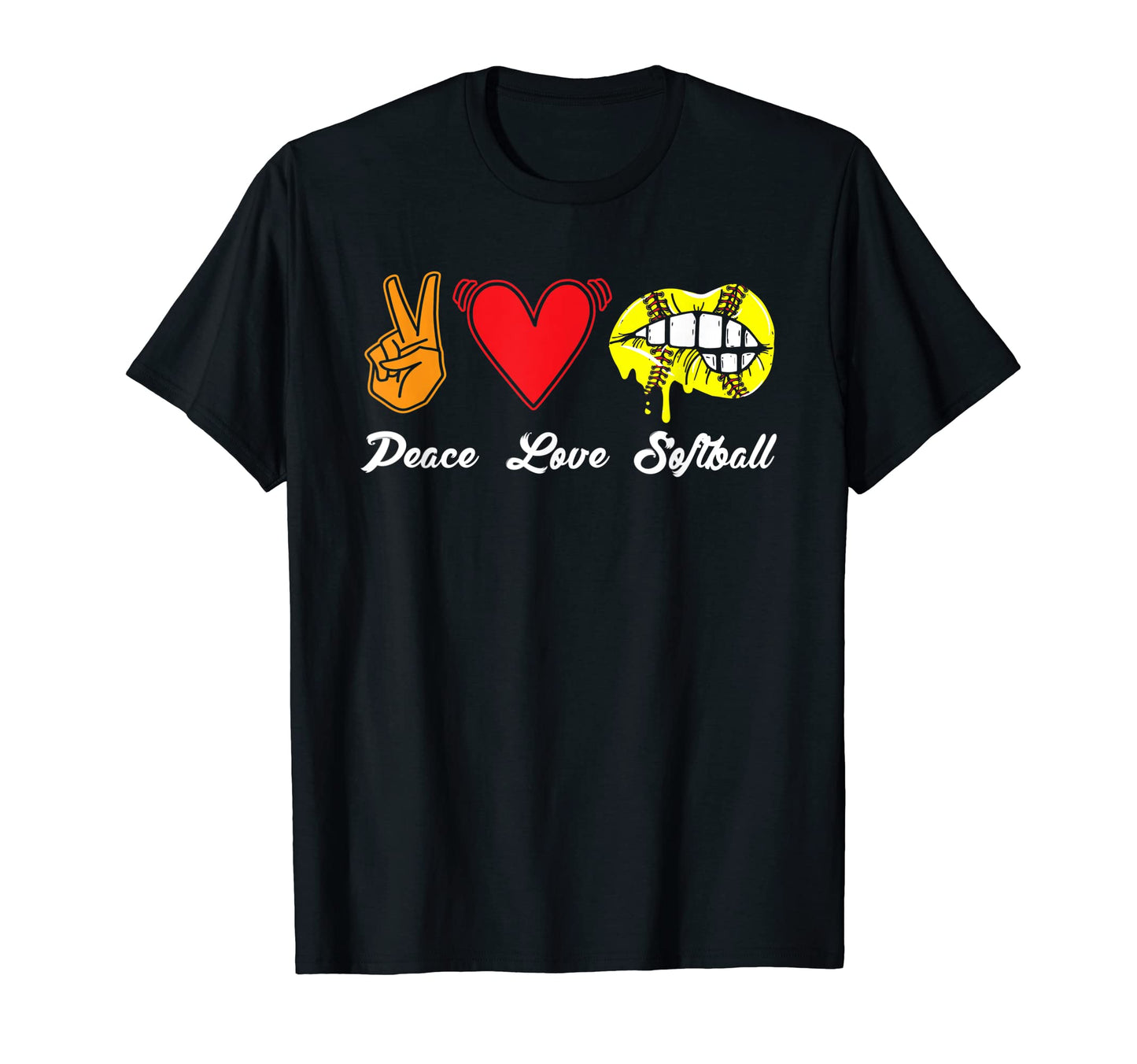 Peace Love Softball Softball Player T-Shirt - Unique Graphic Unisex - T-Shirt, Sweatshirt, Hoodie