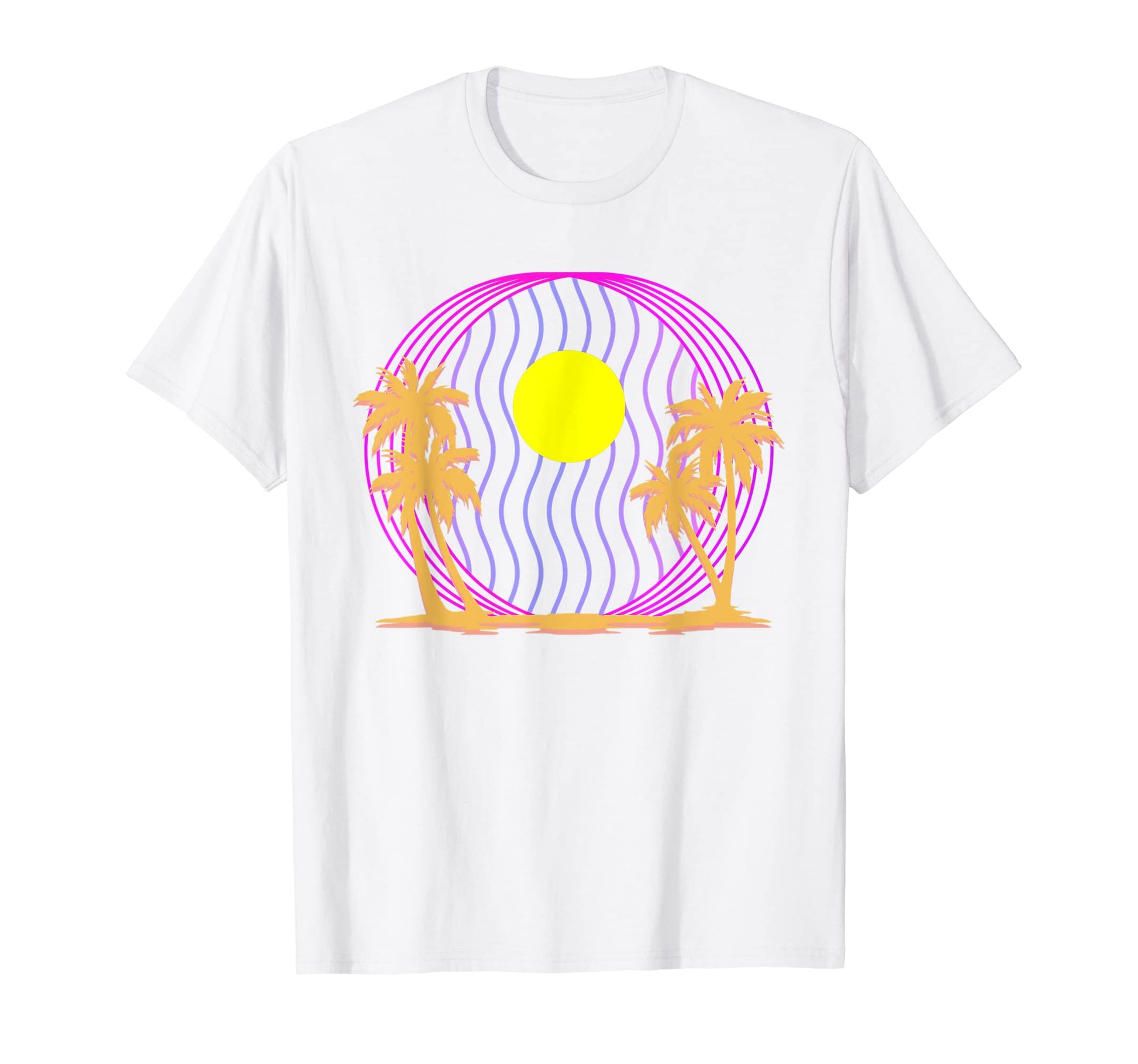 Sunset 80S Art Palm Trees 90S Aesthetic T-Shirt - Trendy Graphic Men Women - T-Shirt, Sweatshirt, Hoodie