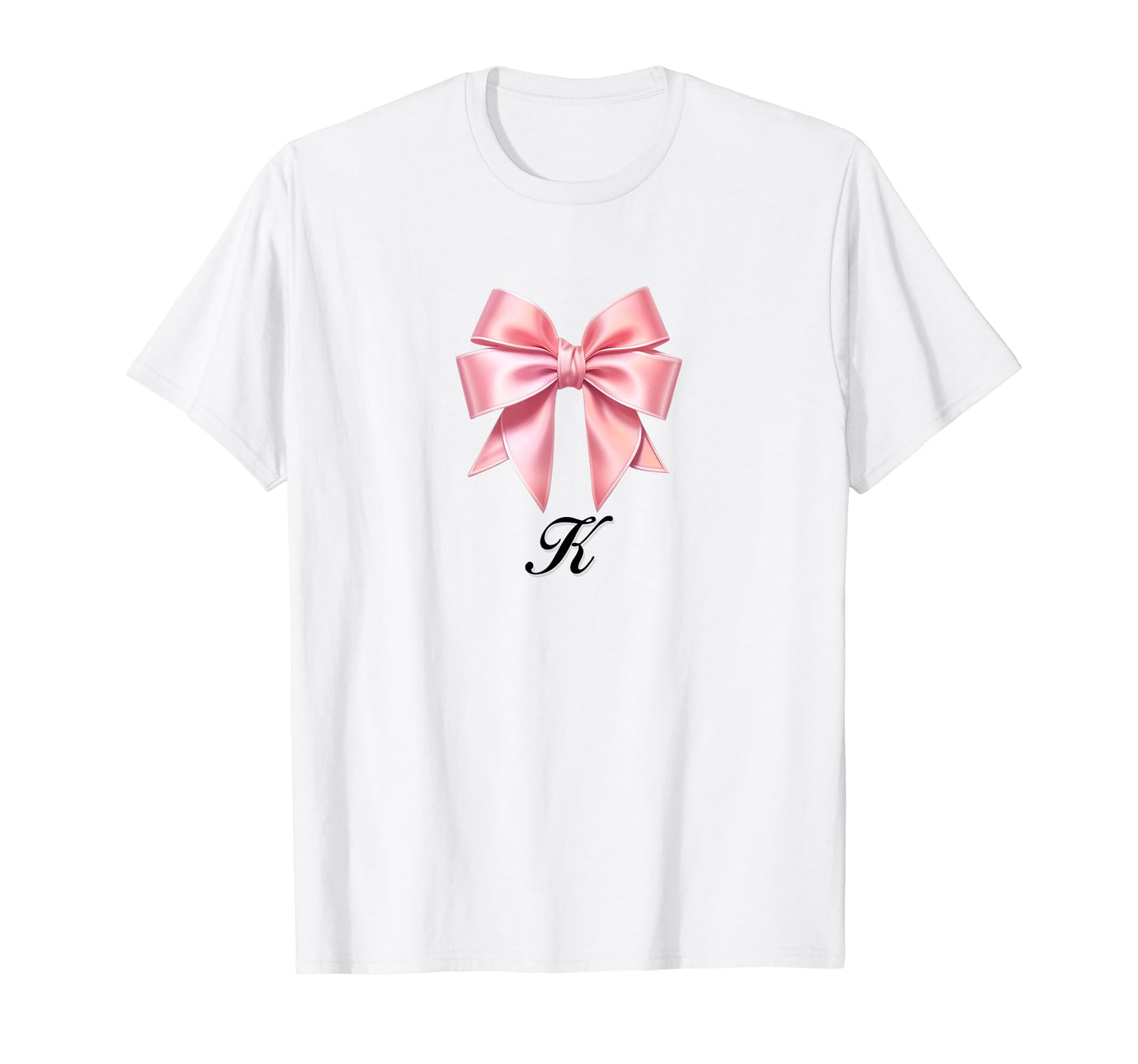 K Bow Coquette Bow Girlcore Y2K Aesthetic T-Shirt - Minimalist Print Unisex - T-Shirt, Sweatshirt, Hoodie
