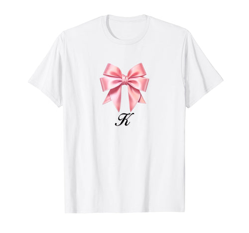 K Bow Coquette Bow Girlcore Y2K Aesthetic T-Shirt - Minimalist Print Unisex - T-Shirt, Sweatshirt, Hoodie