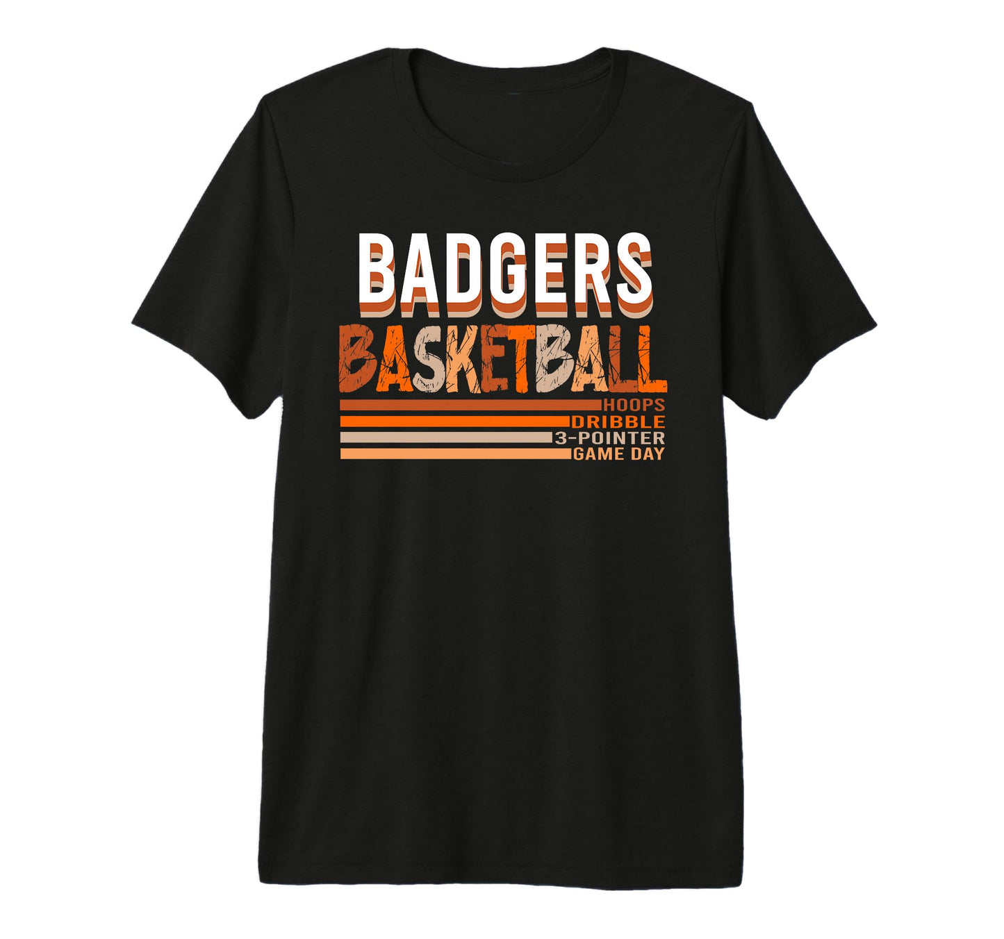 Badgers Basketball Mom Game Day School T-Shirt - Trendy Graphic for Adults - T-Shirt, Sweatshirt, Hoodie