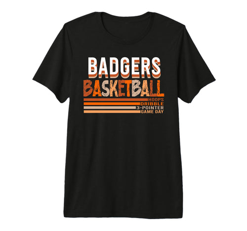 Badgers Basketball Mom Game Day School T-Shirt - Trendy Graphic for Adults - T-Shirt, Sweatshirt, Hoodie