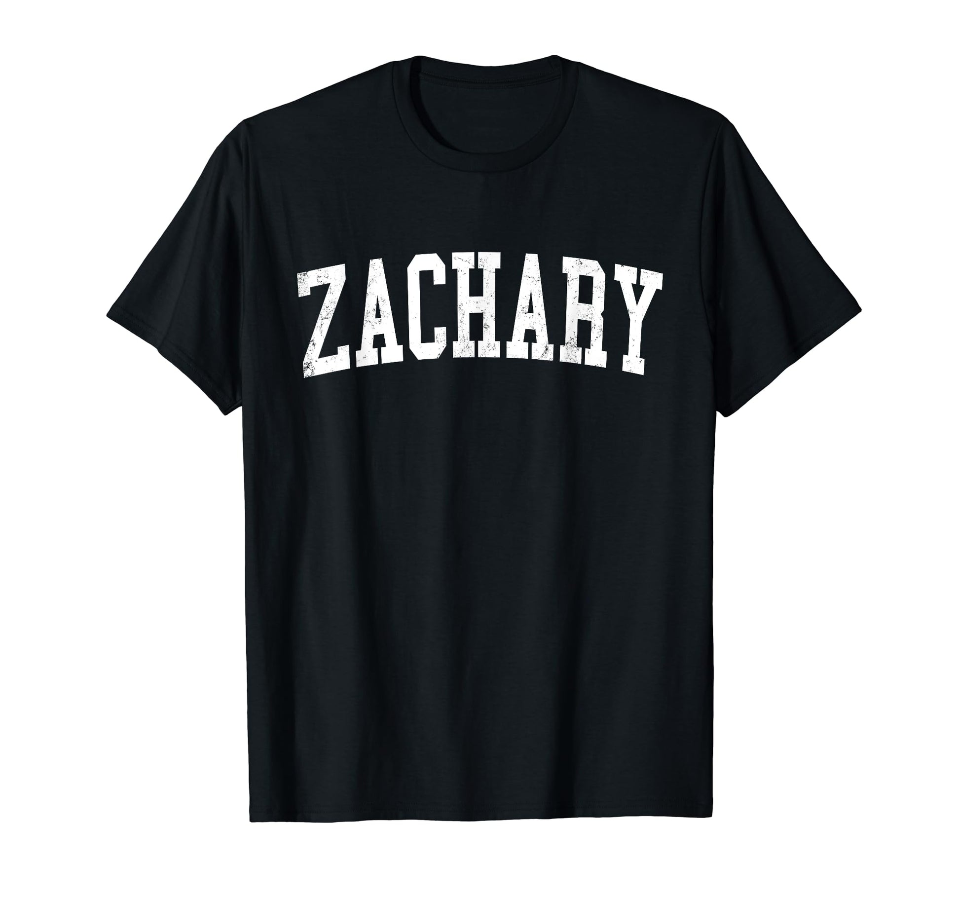 Zachary La Distressed White Varsity T-Shirt - Minimalist Print Unisex - T-Shirt, Sweatshirt, Hoodie