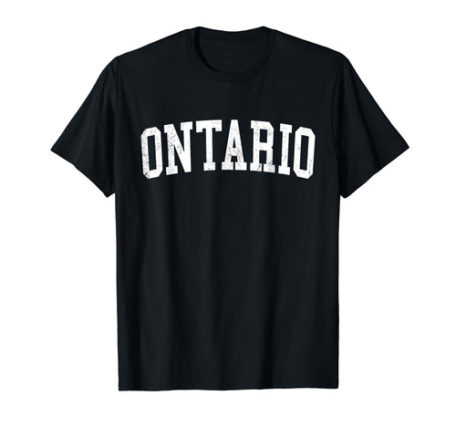 Ontario Ca Distressed White Varsity T-Shirt - Custom Art Print for Adults - T-Shirt, Sweatshirt, Hoodie