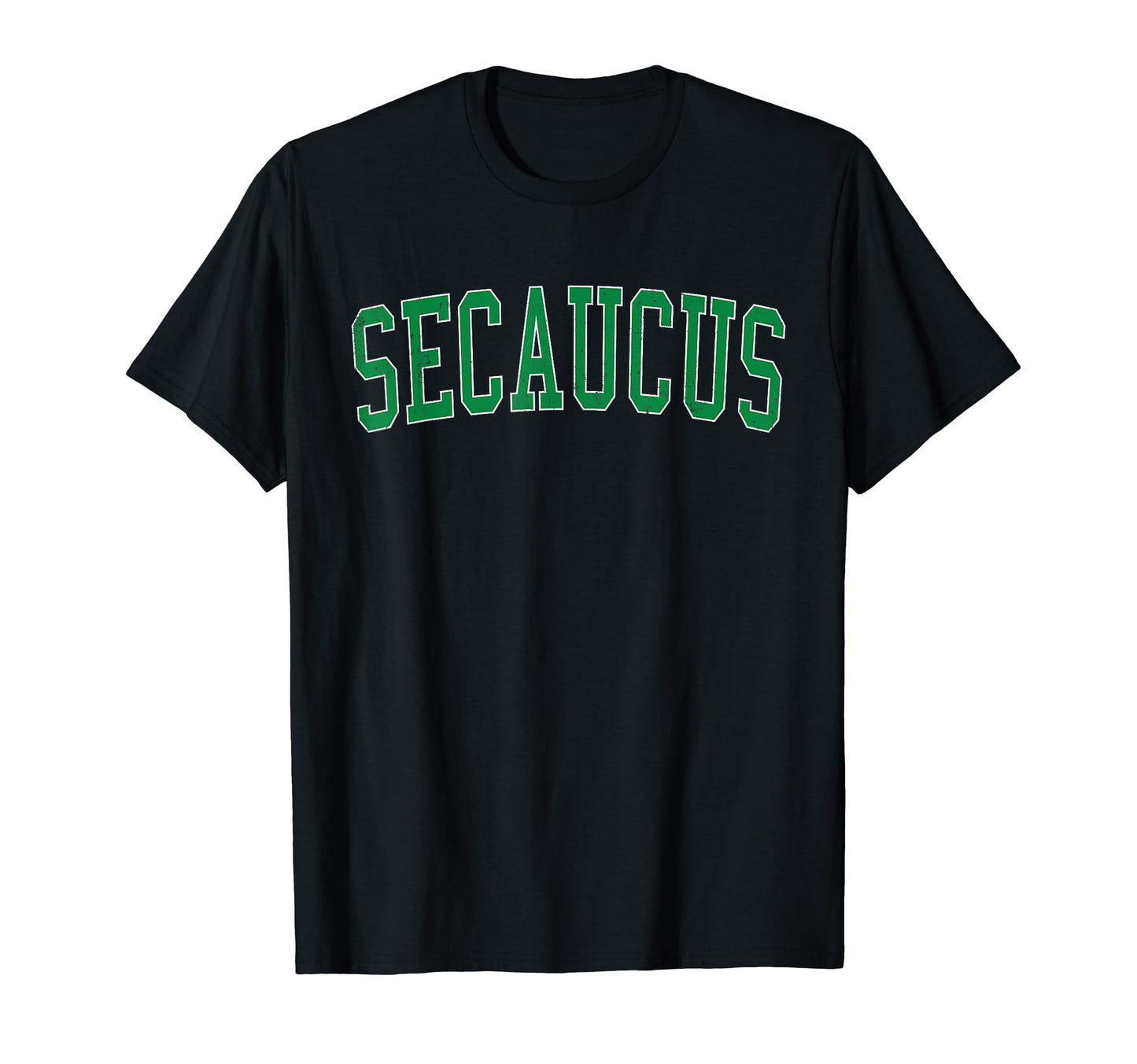 Secaucus Nj Distressed Green Varsity T-Shirt - Custom Art Print for Adults - T-Shirt, Sweatshirt, Hoodie
