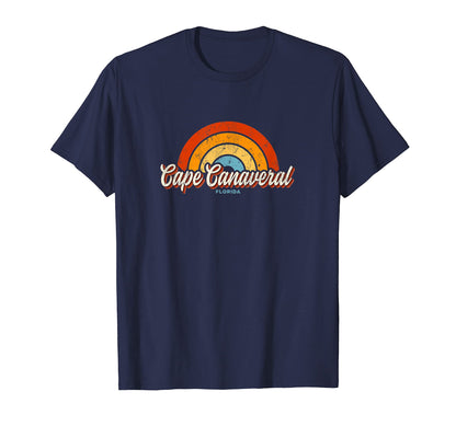 Cape Canaveral Florida Fl Rainbow 70S T-Shirt - Streetwear Style Men Women - T-Shirt, Sweatshirt, Hoodie