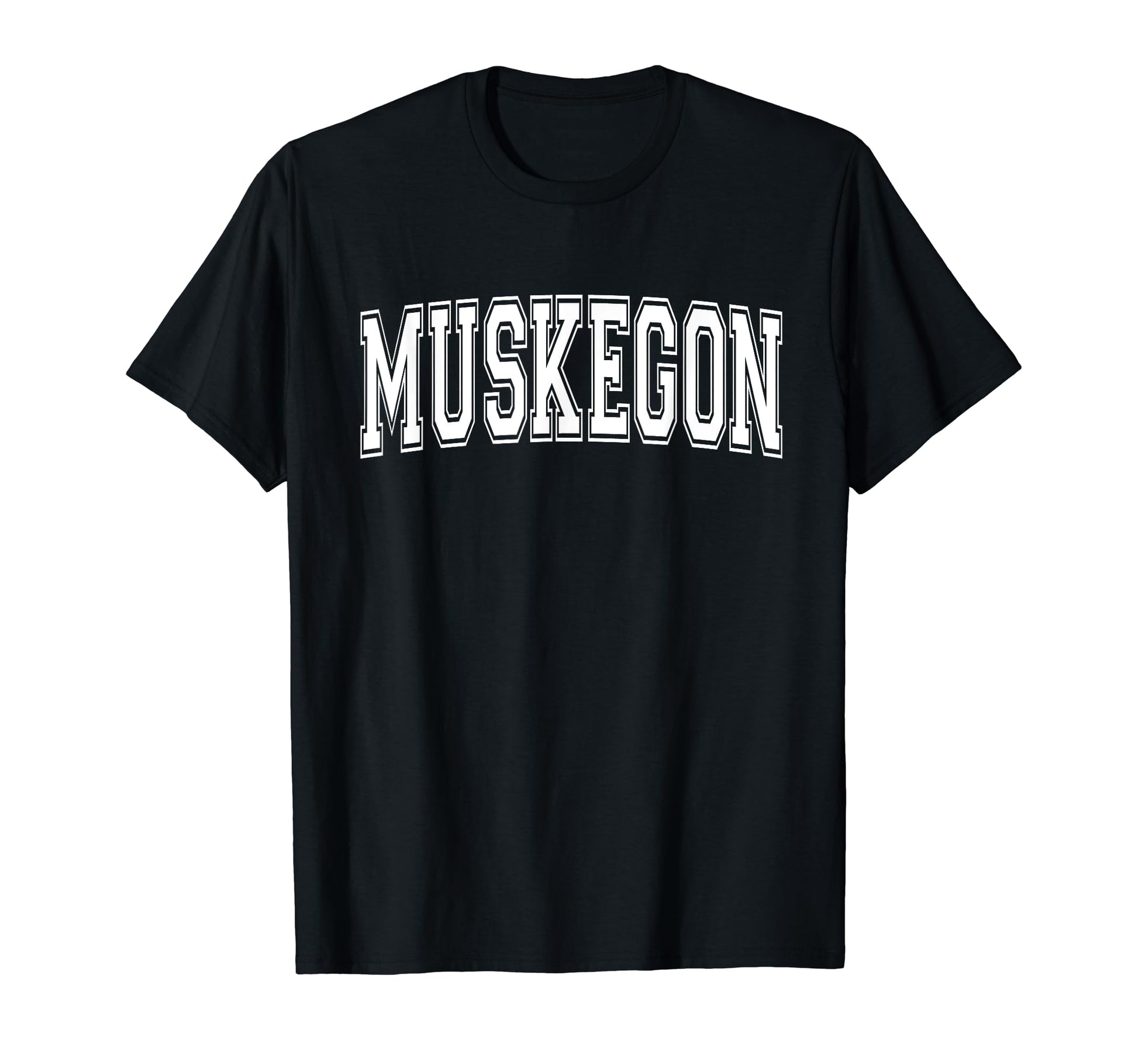 Muskegon Mi Michigan Usa Sports Varsity T-Shirt - Minimalist Print Unisex - T-Shirt, Sweatshirt, Hoodie