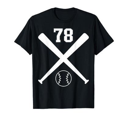 Baseball Softball Number 78 T-Shirt - Custom Art Print Unisex - T-Shirt, Sweatshirt, Hoodie