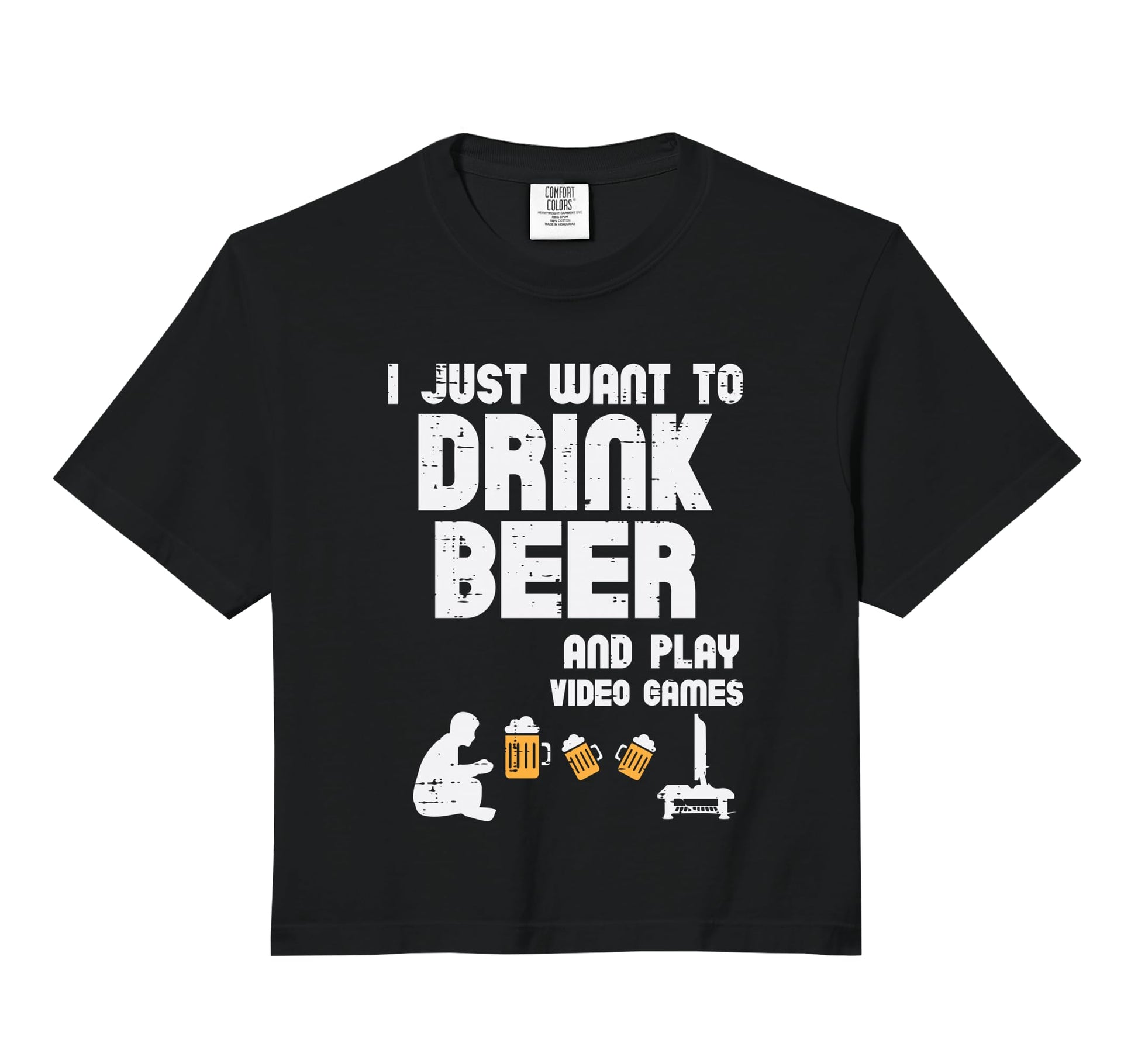 Just Want To Play Video Games Funny T-Shirt - Novelty Apparel Men Women - T-Shirt, Sweatshirt, Hoodie