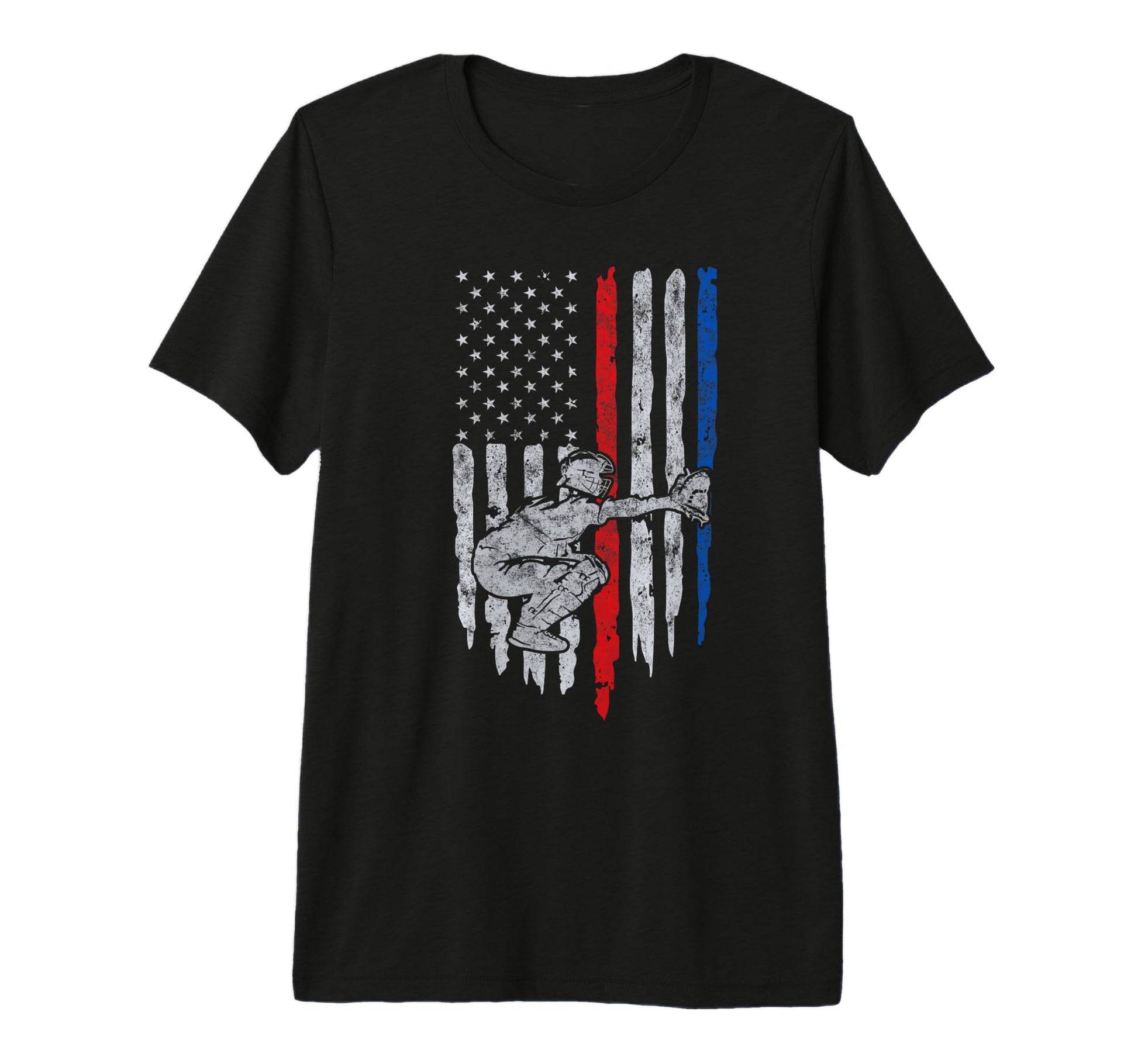 Baseball Us Flag Baseball Dad Player T-Shirt - Streetwear Style Unisex - T-Shirt, Sweatshirt, Hoodie