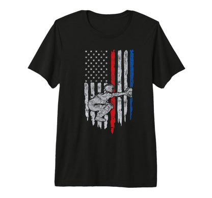 Baseball Us Flag Baseball Dad Player T-Shirt - Streetwear Style Unisex - T-Shirt, Sweatshirt, Hoodie