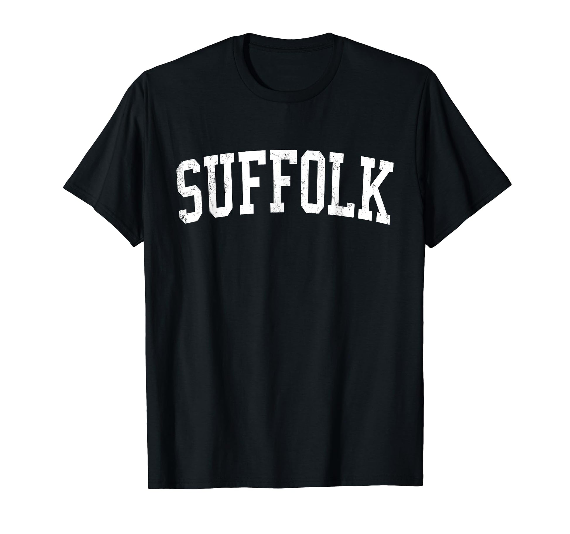 Suffolk Va Distressed White Varsity T-Shirt - Custom Art Print Men Women - T-Shirt, Sweatshirt, Hoodie