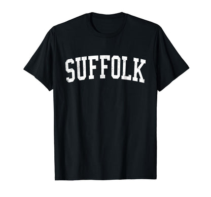 Suffolk Va Distressed White Varsity T-Shirt - Custom Art Print Men Women - T-Shirt, Sweatshirt, Hoodie