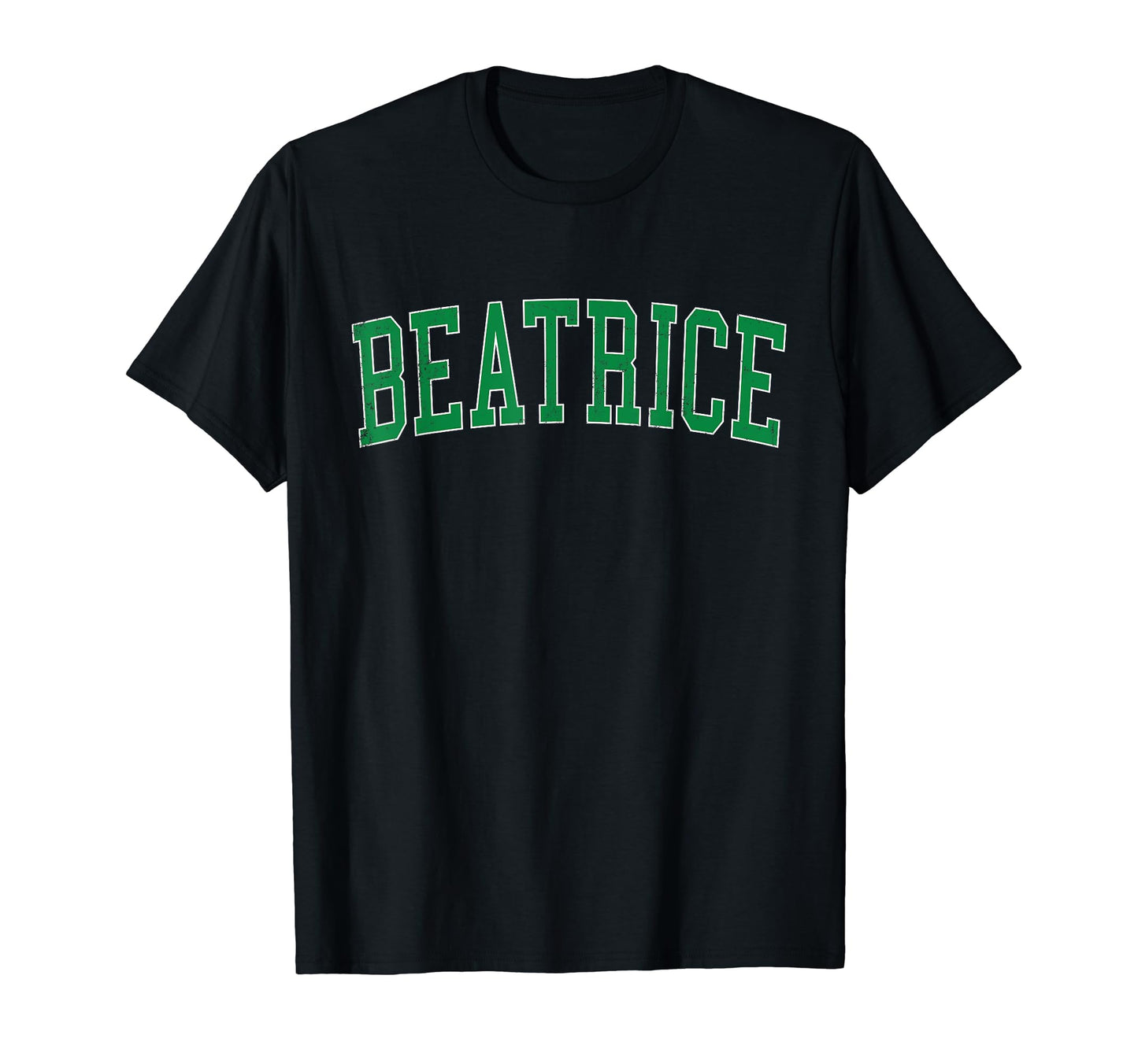Beatrice Ne Distressed Green Varsity T-Shirt - Custom Art Print Unisex - T-Shirt, Sweatshirt, Hoodie
