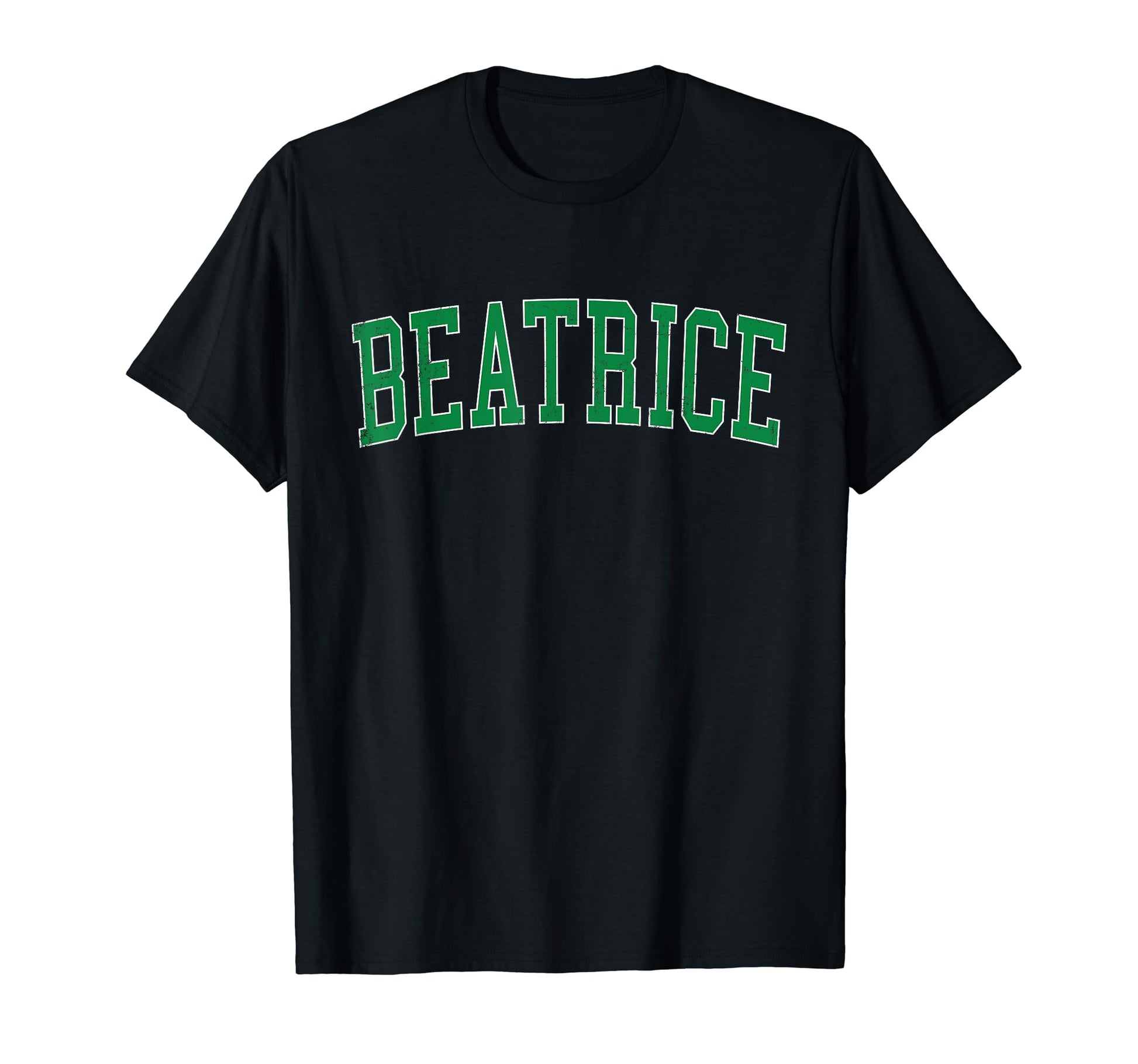 Beatrice Ne Distressed Green Varsity T-Shirt - Custom Art Print Unisex - T-Shirt, Sweatshirt, Hoodie