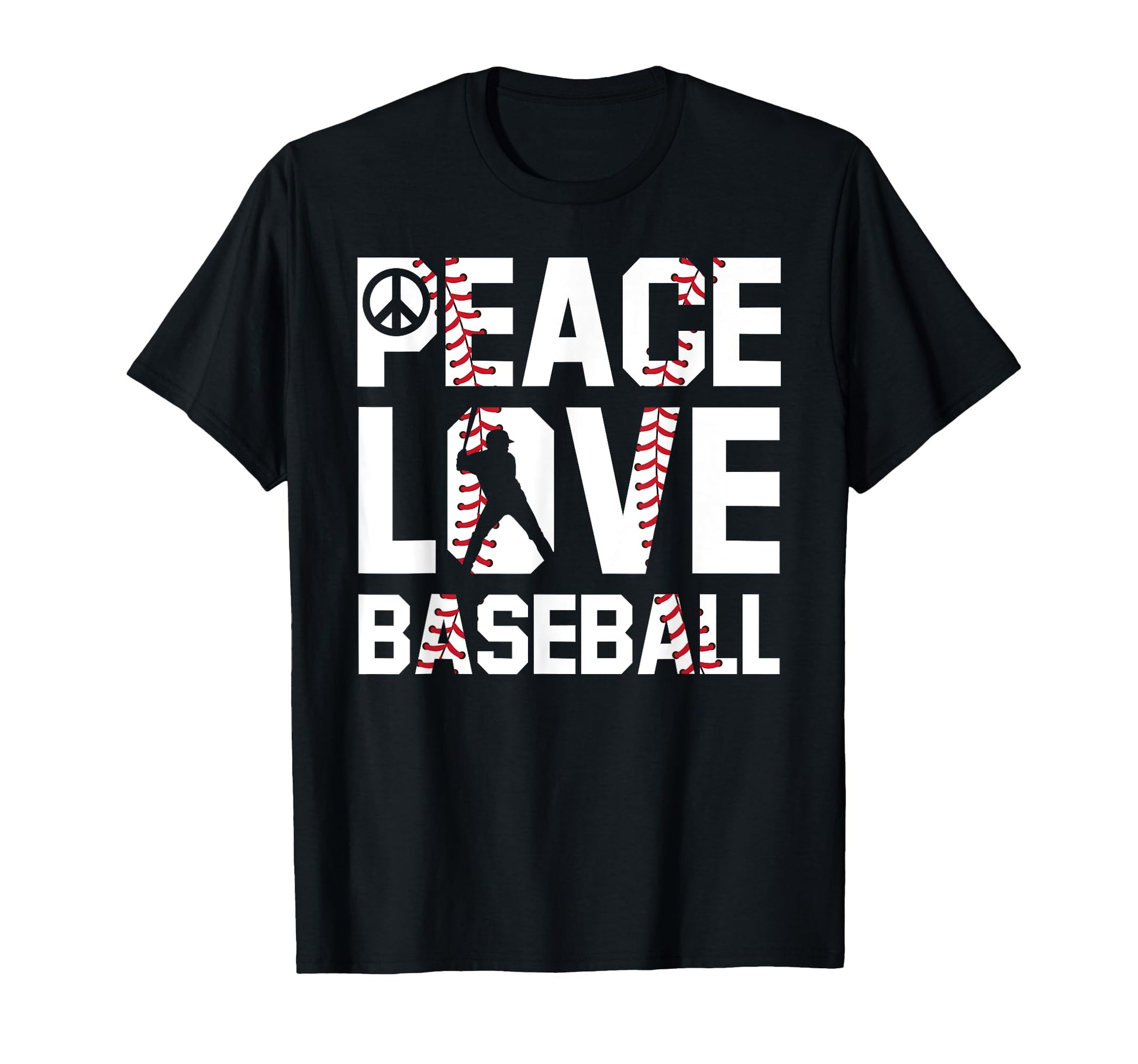 Peace Love Baseball Soft Ball T-Shirt - Casual Everyday Wear Men Women - T-Shirt, Sweatshirt, Hoodie