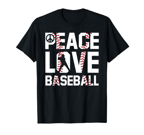 Peace Love Baseball Soft Ball T-Shirt - Casual Everyday Wear Men Women - T-Shirt, Sweatshirt, Hoodie