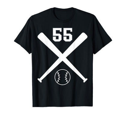 Baseball Softball Number 55 T-Shirt - Minimalist Print Unisex - T-Shirt, Sweatshirt, Hoodie