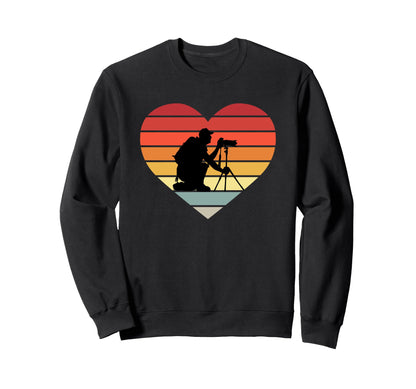 Photograph Camera Heart I Love Sweatshirt - Custom Art Print for Adults - T-Shirt, Sweatshirt, Hoodie