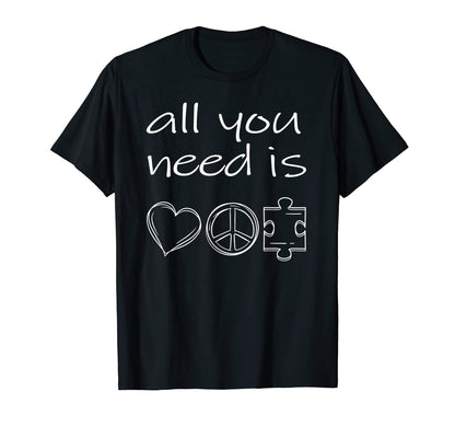 All You Need Is Love Peace And Puzzle T-Shirt - Fun Novelty Design Unisex - T-Shirt, Sweatshirt, Hoodie