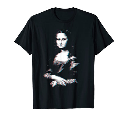 Mona Lisa Glitch Vaporwave Aesthetic Art T-Shirt - Graphic Print for Adults - T-Shirt, Sweatshirt, Hoodie